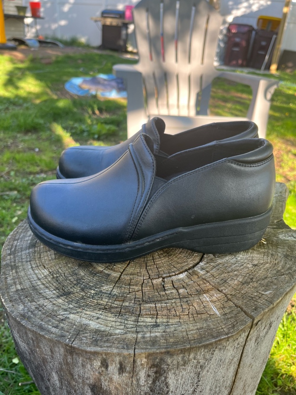 ABEO Gisel Black Leather Clog Slip On Comfort Shoes Size 6.5